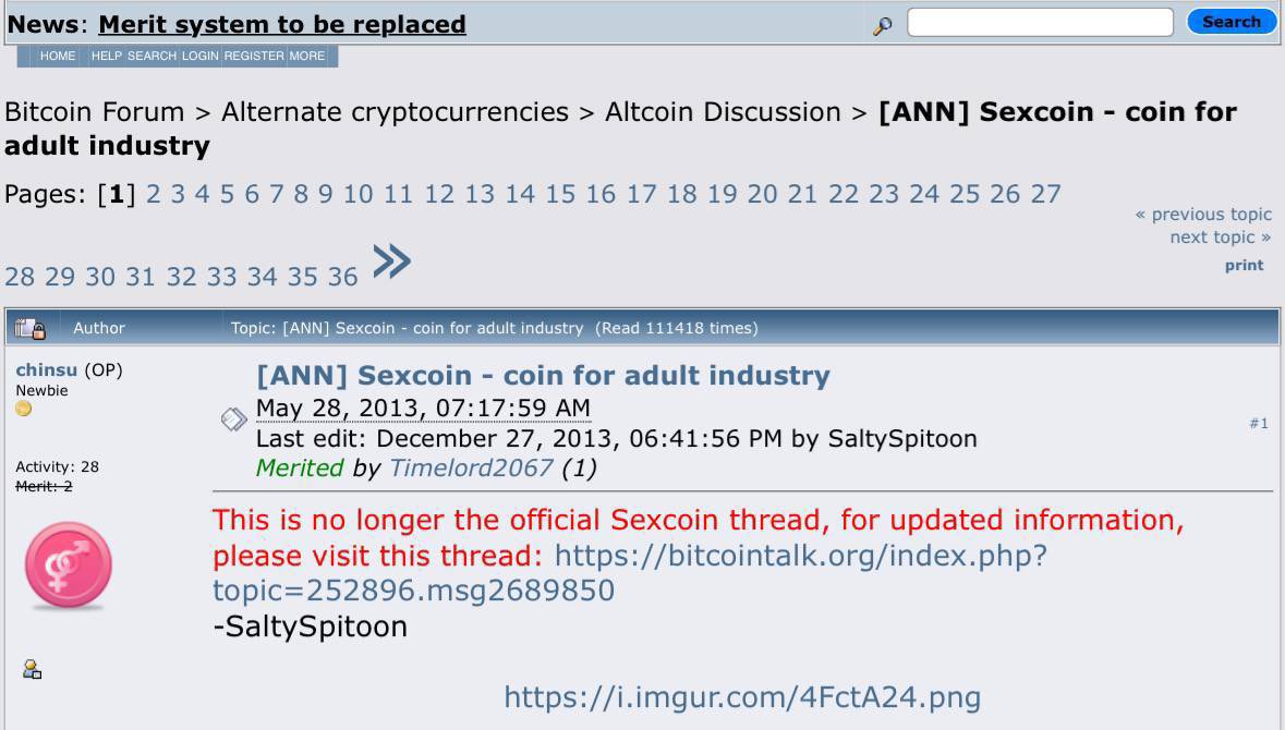 BitcoinTalk thread screenshot